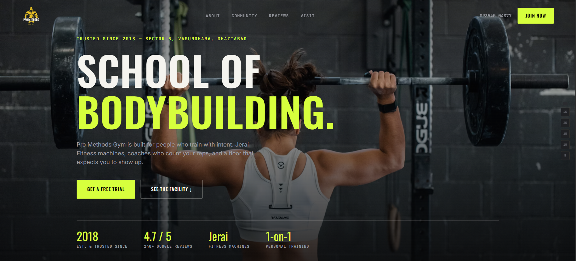 Pro Methods Gym fitness business website designed by WebInstant